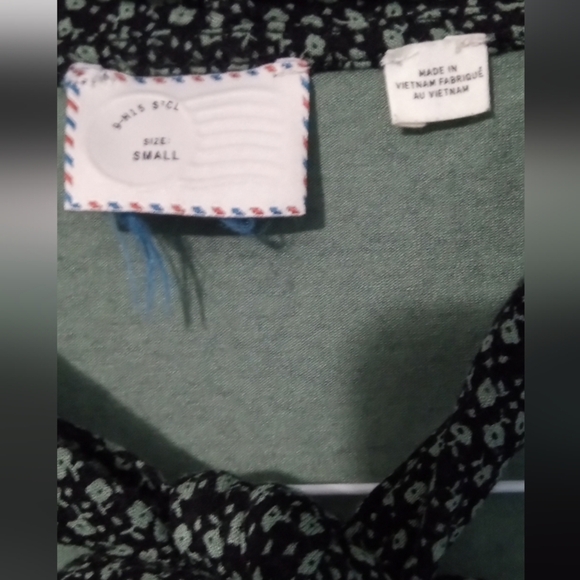 Anthropologie Forest Green Patterned Blouse - Picture 2 of 4